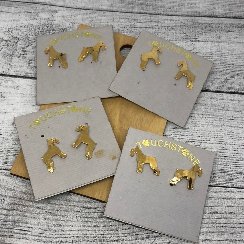 Touchstone Dog Designs Jewelry Terrier or Schnauzer Earrings Gold Plated